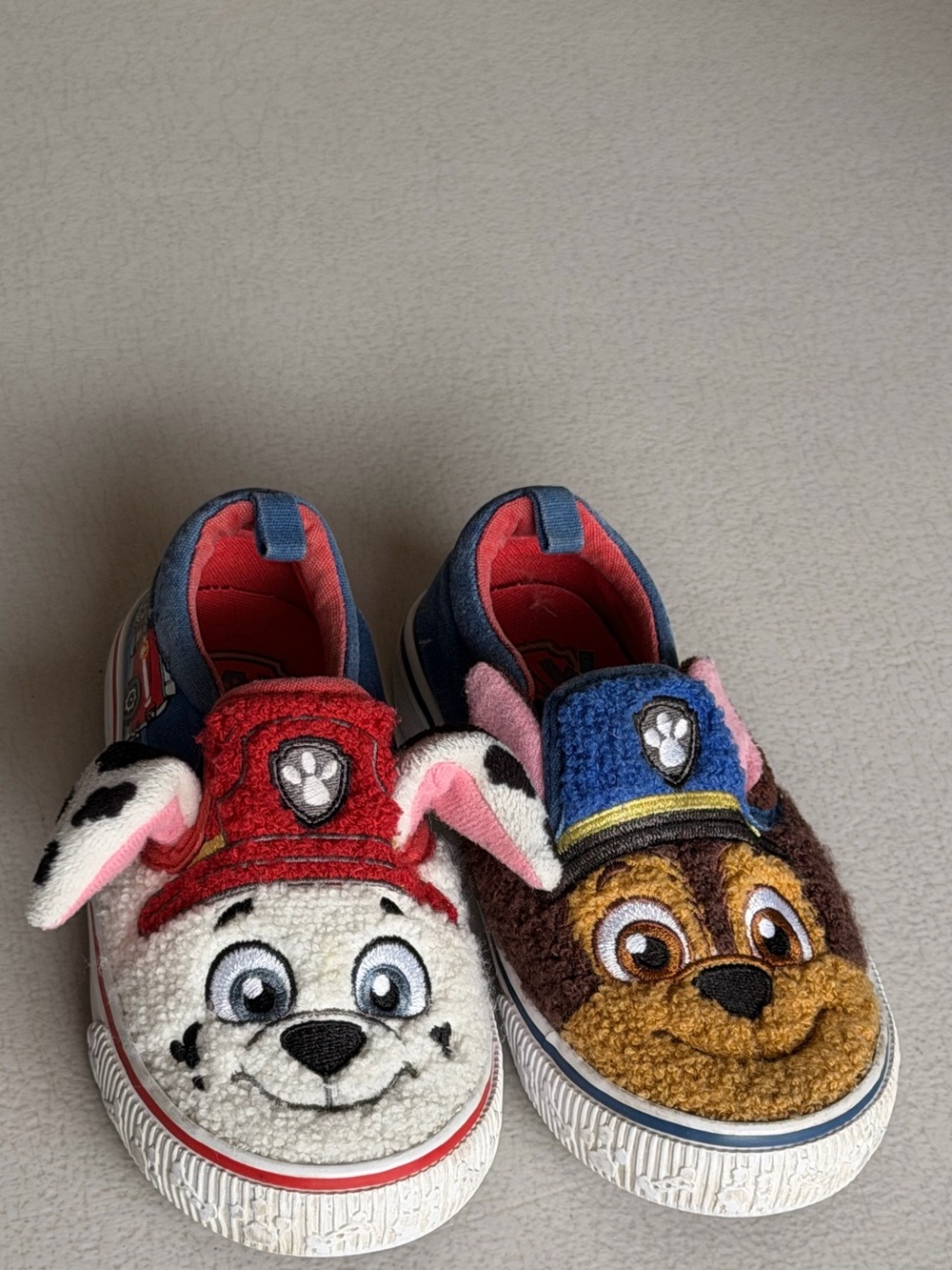 Kids Character Slip-On Sneakers with Paw Patrol Faces - White, Red, Brown, Blue